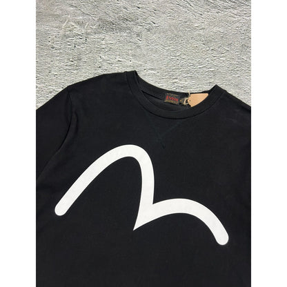 Evisu t-shirt vintage big logo seagull black white