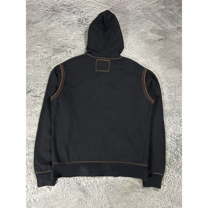 True Religion vintage black zip hoodie white big logo