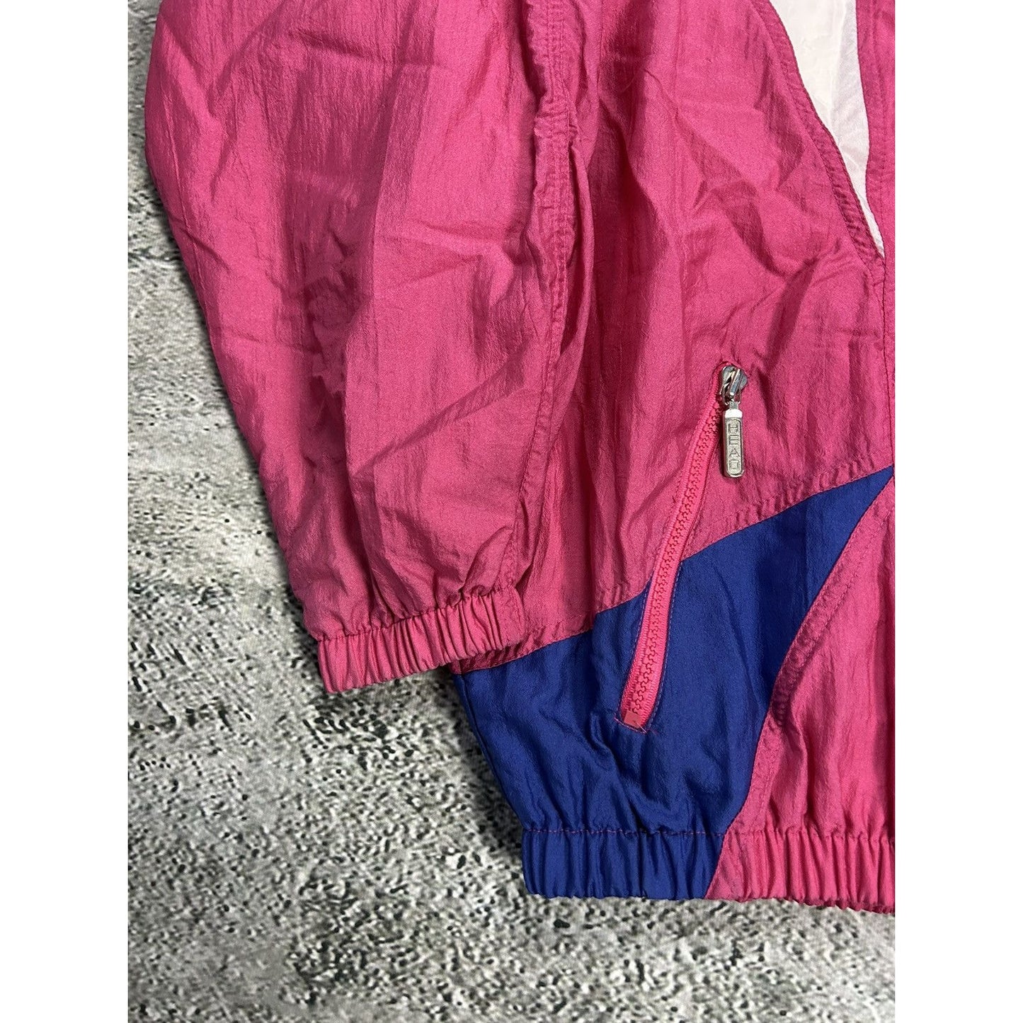 Head track suit vintage pink nylon pants jacket rave Y2K