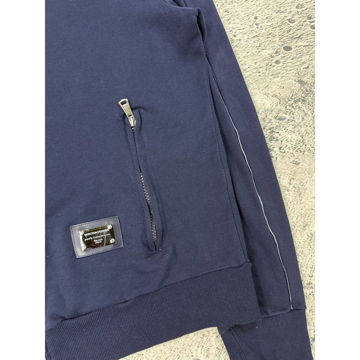 Dolce & Gabbana navy zip up crewneck multi pocker DG Y2K