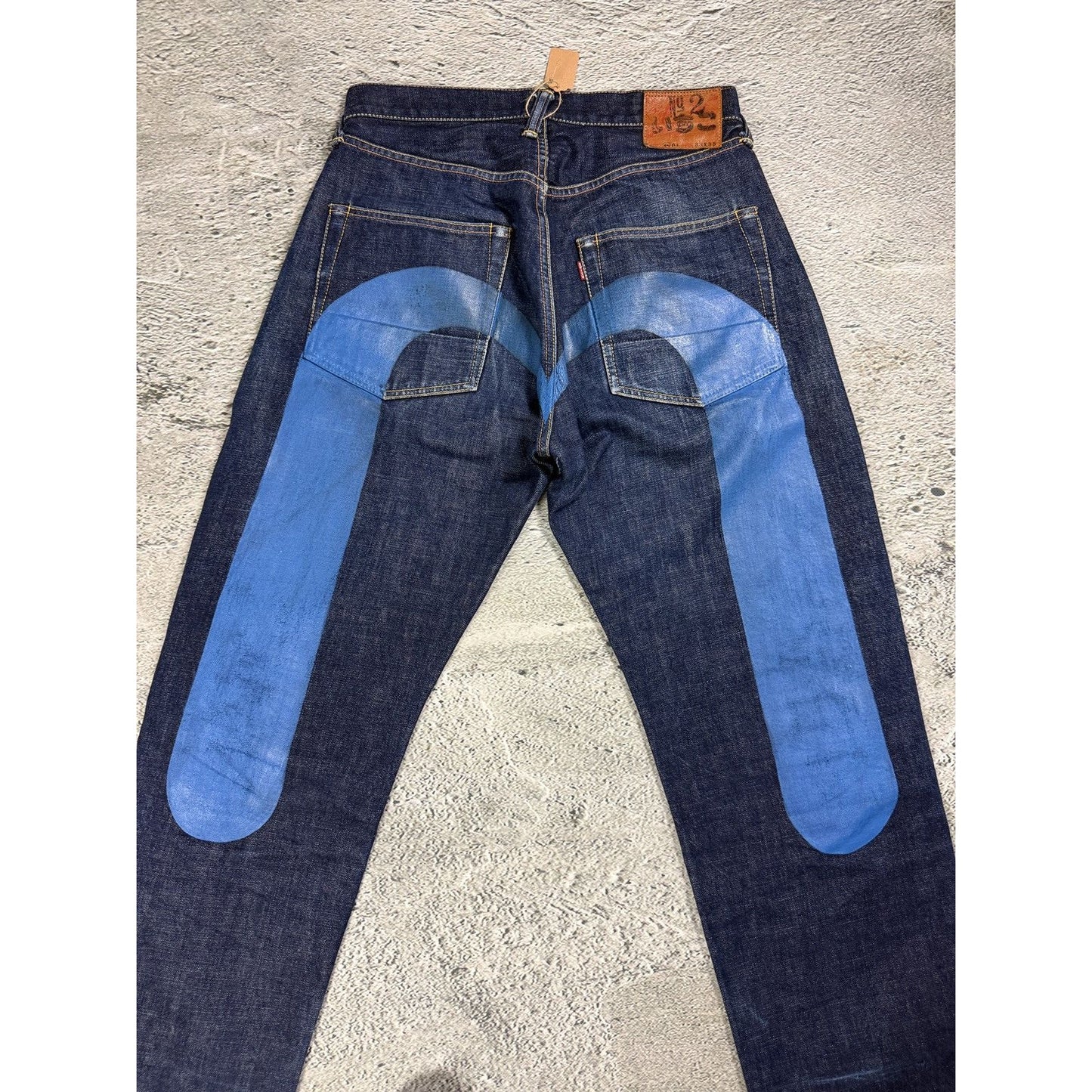 Evisu jeans daicock blue big logo selvedge denim