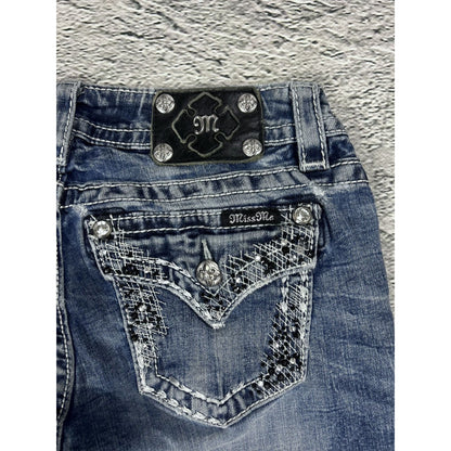 Miss Me flared bootcut white stitching denim vintage y2k
