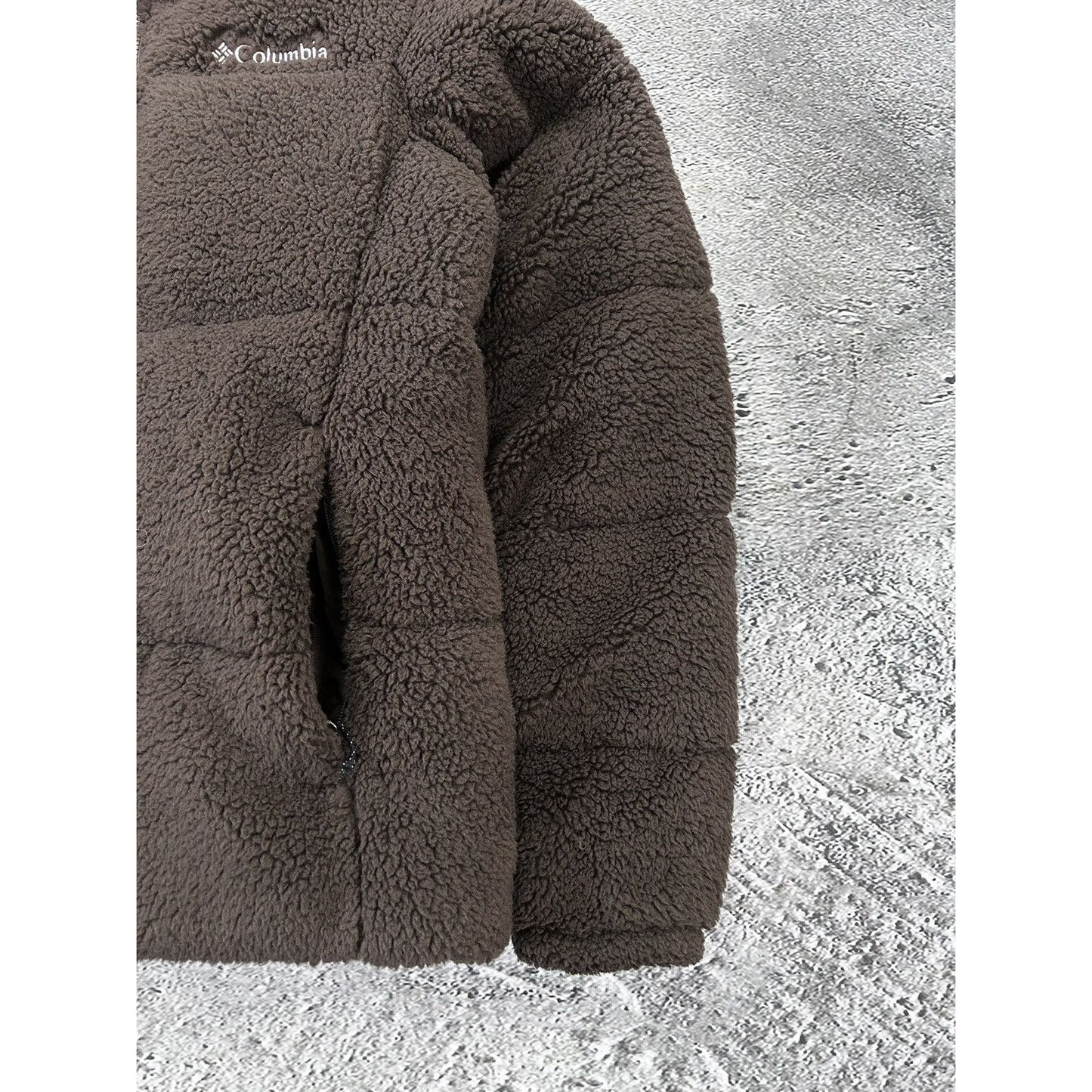 Columbia down jacket puffect teddy sherpa fleece brown