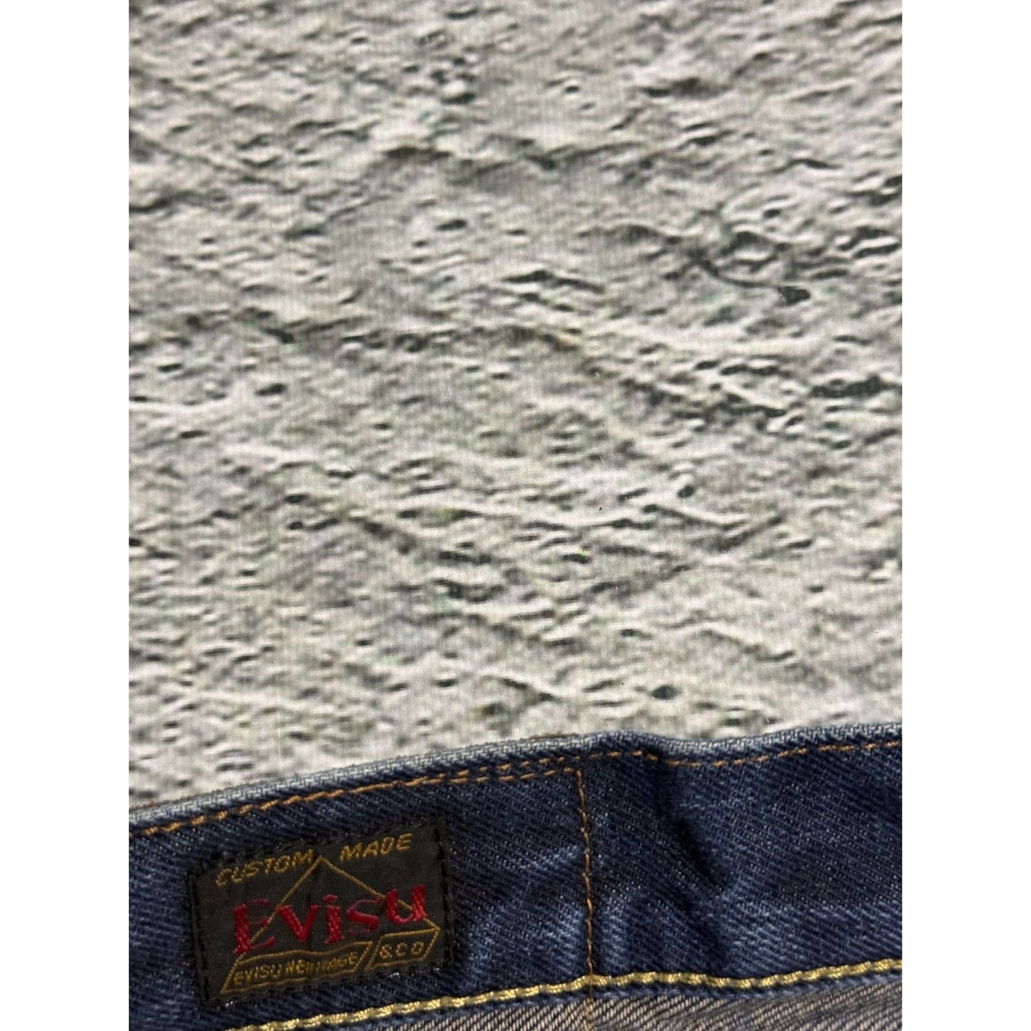 Evisu jeans daicock big logo black selvedge denim