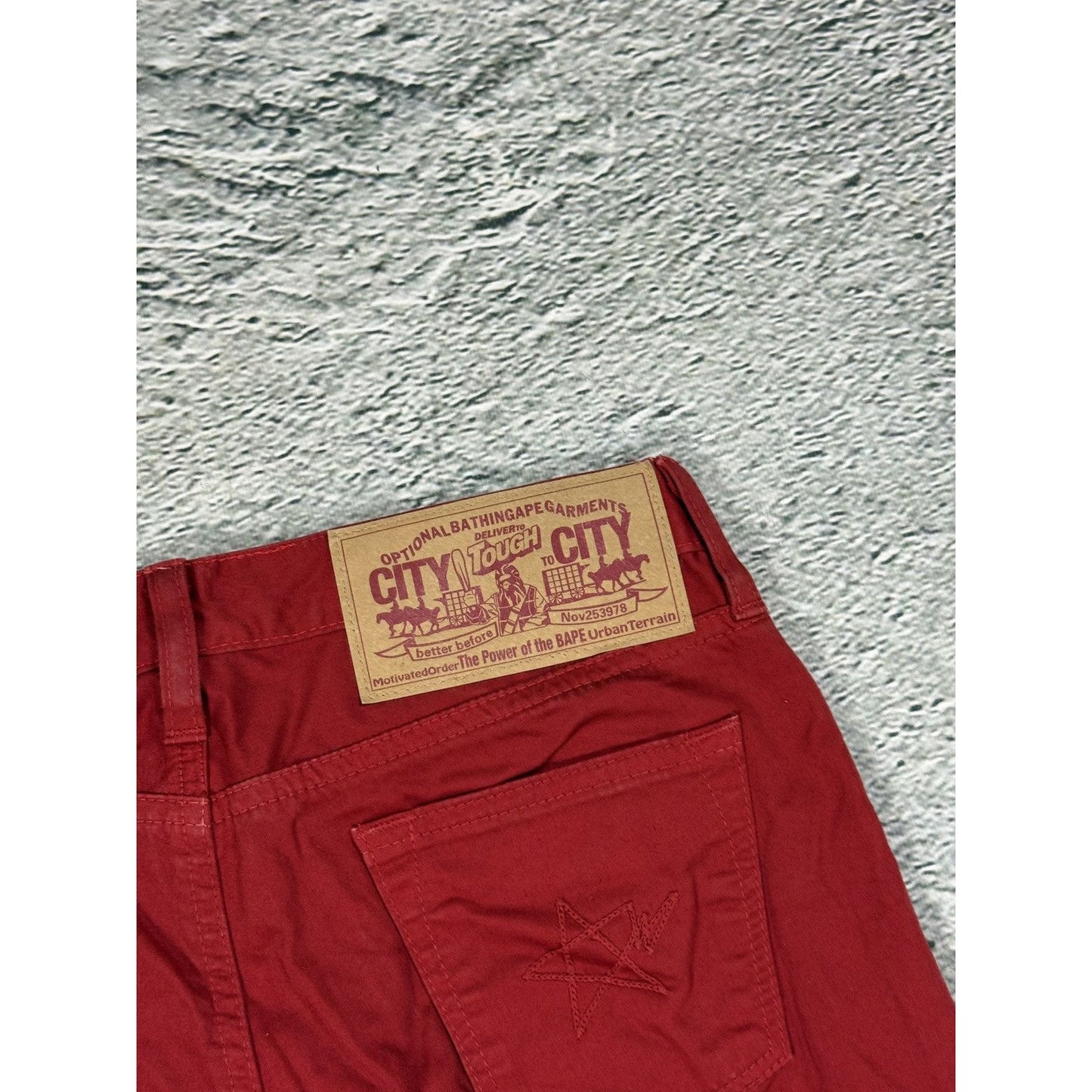 Bape jeans red A Bathing Ape vintage Japanese pants