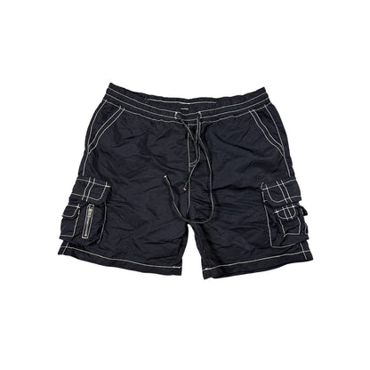 True Religion shorts black white stitching