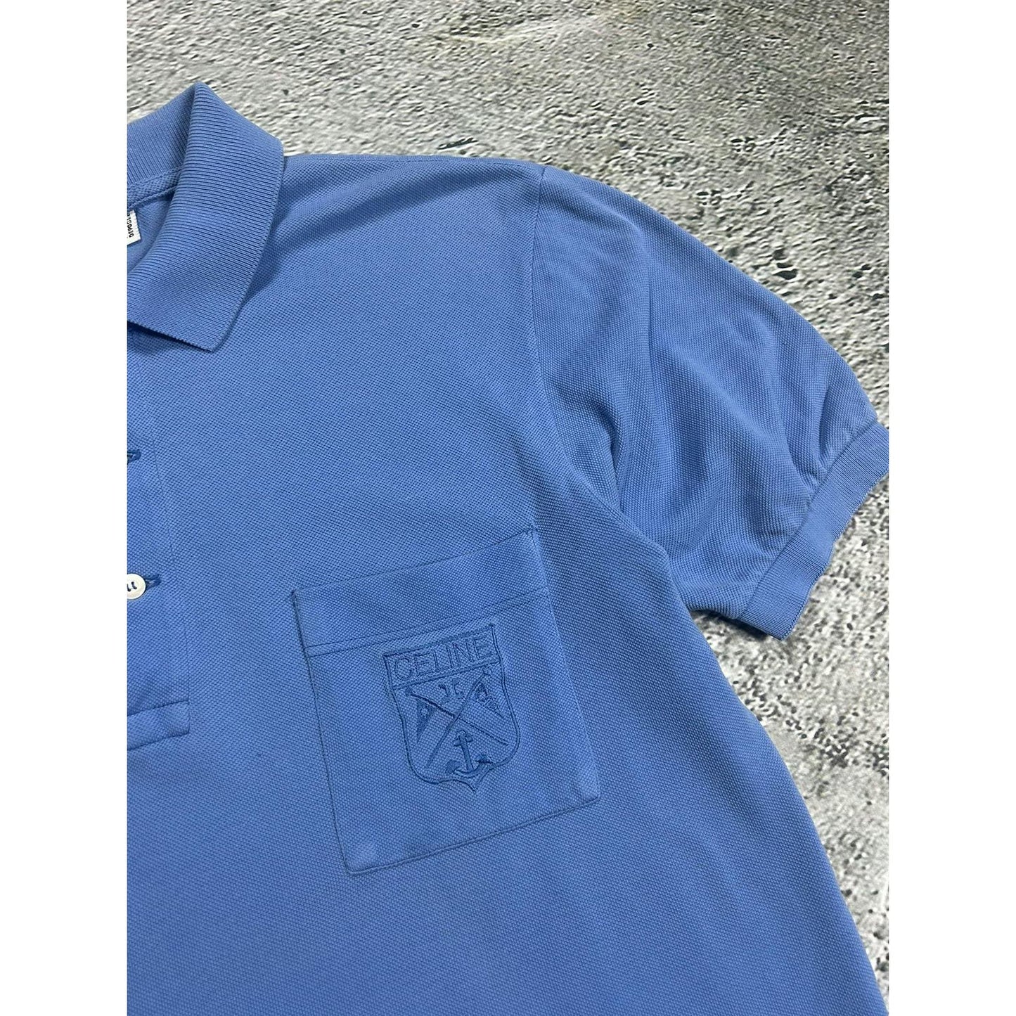 Celine vintage polo T-shirt blue small logo 90s