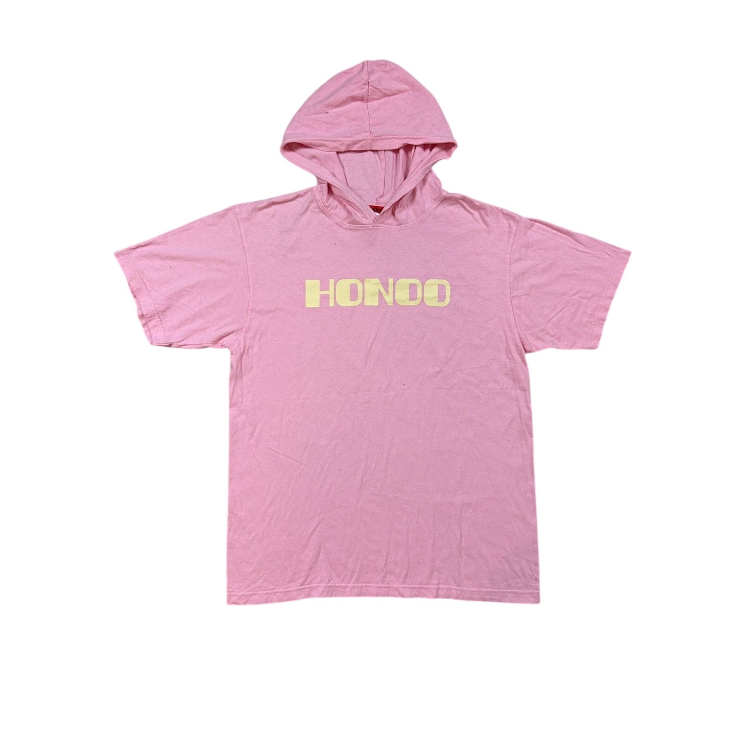 Evisu Yamane vintage pink hooded T-shirt big logo honoo