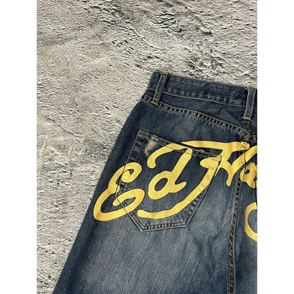 Ed Hardy Christian Audigier vintage jeans big logo pants