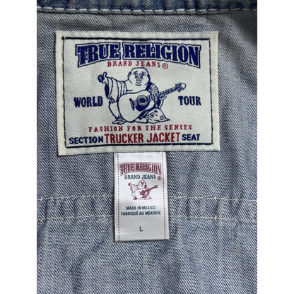 True Religion denim jacket trucker washed White stitching