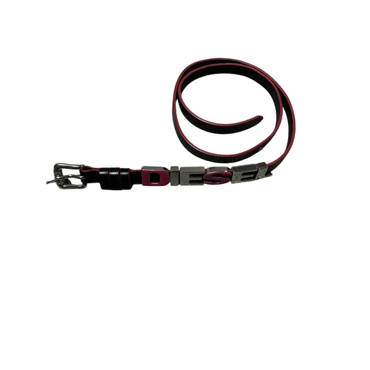 Diesel leather belt multicolour moving letters black pink