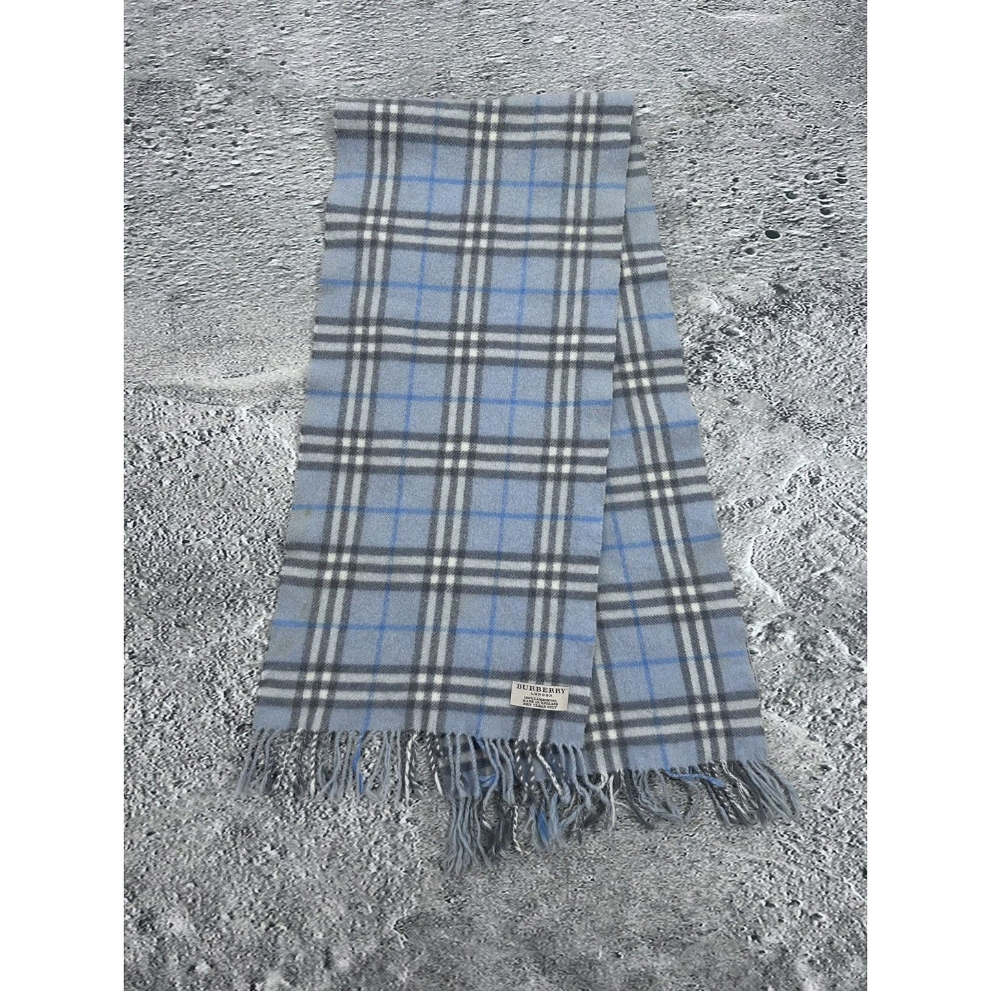 Burberry scarf lambswool cashmere baby blue nova check