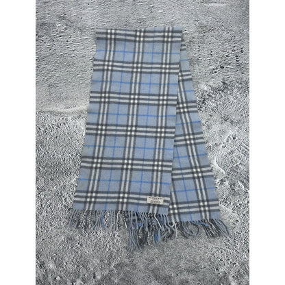Burberry scarf lambswool cashmere baby blue nova check