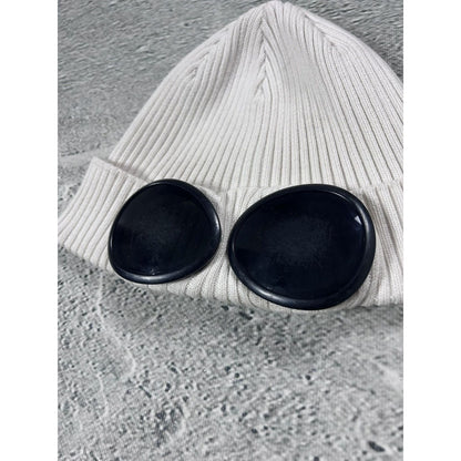 CP Company Beanie White Wool Hat Casual Made in Italy