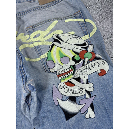 Ed Hardy Christian Audigier vintage jeans big logo pants