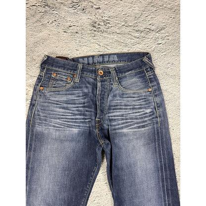 Evisu jeans white daicock big logo blue selvedge denim EU ED