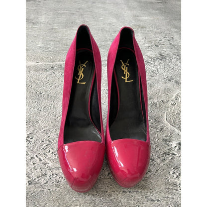 Saint Laurent Paris Tribute 2 High Heels Fushia Pink Suede