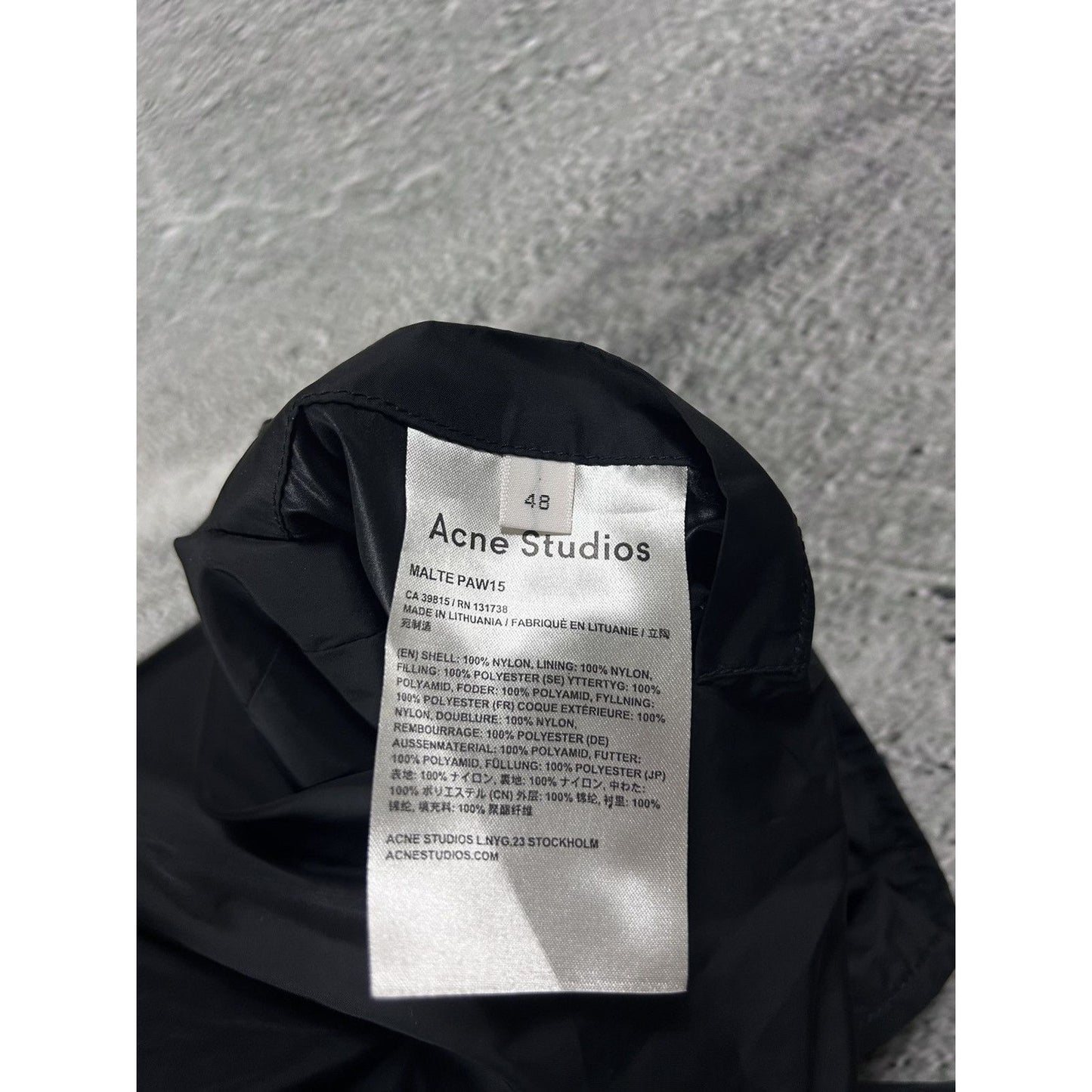Acne Studios coat padded bomber jacket Malte PAW15