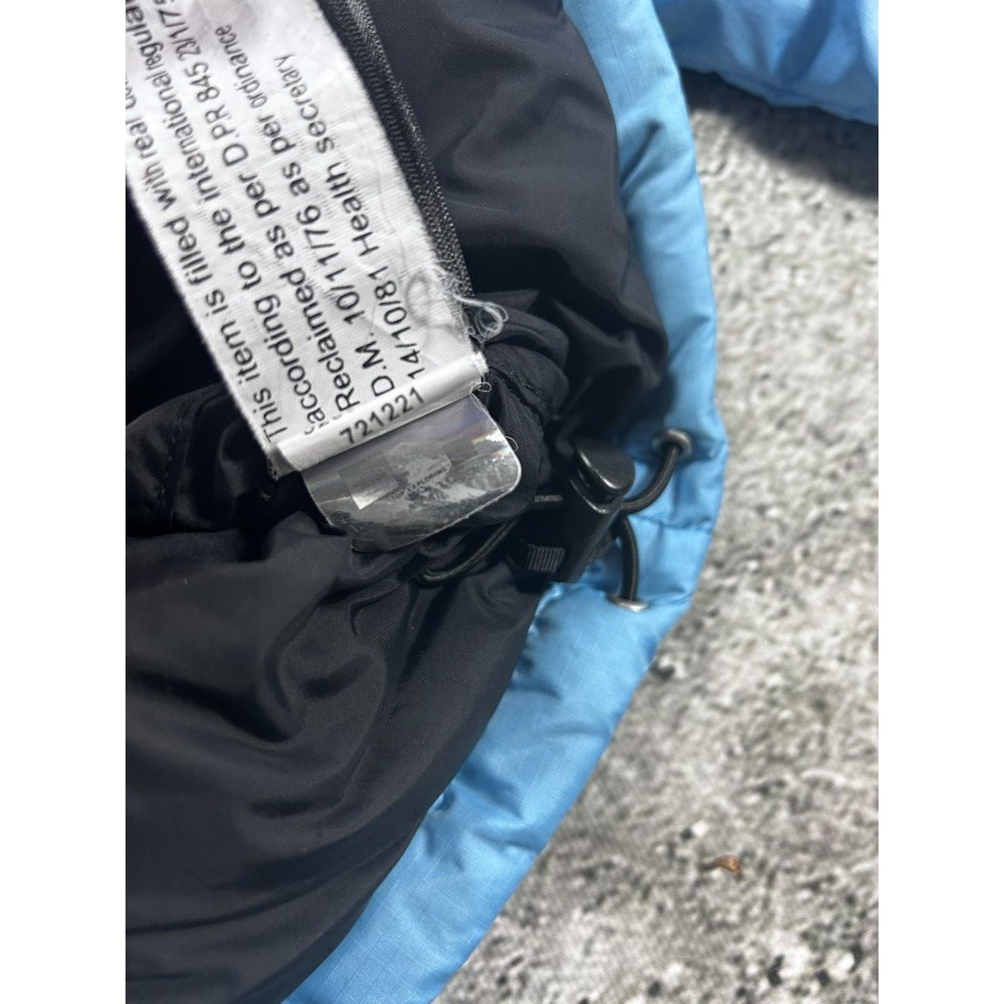 The North Face nuptse 700 baby blue black down puffer jacket