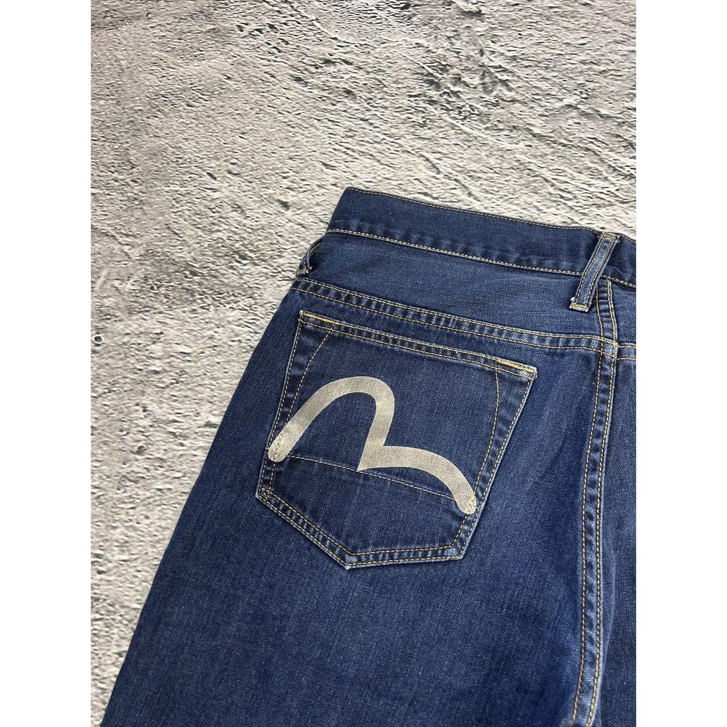 Evisu jeans vintage navy blue silver seagulls Genes