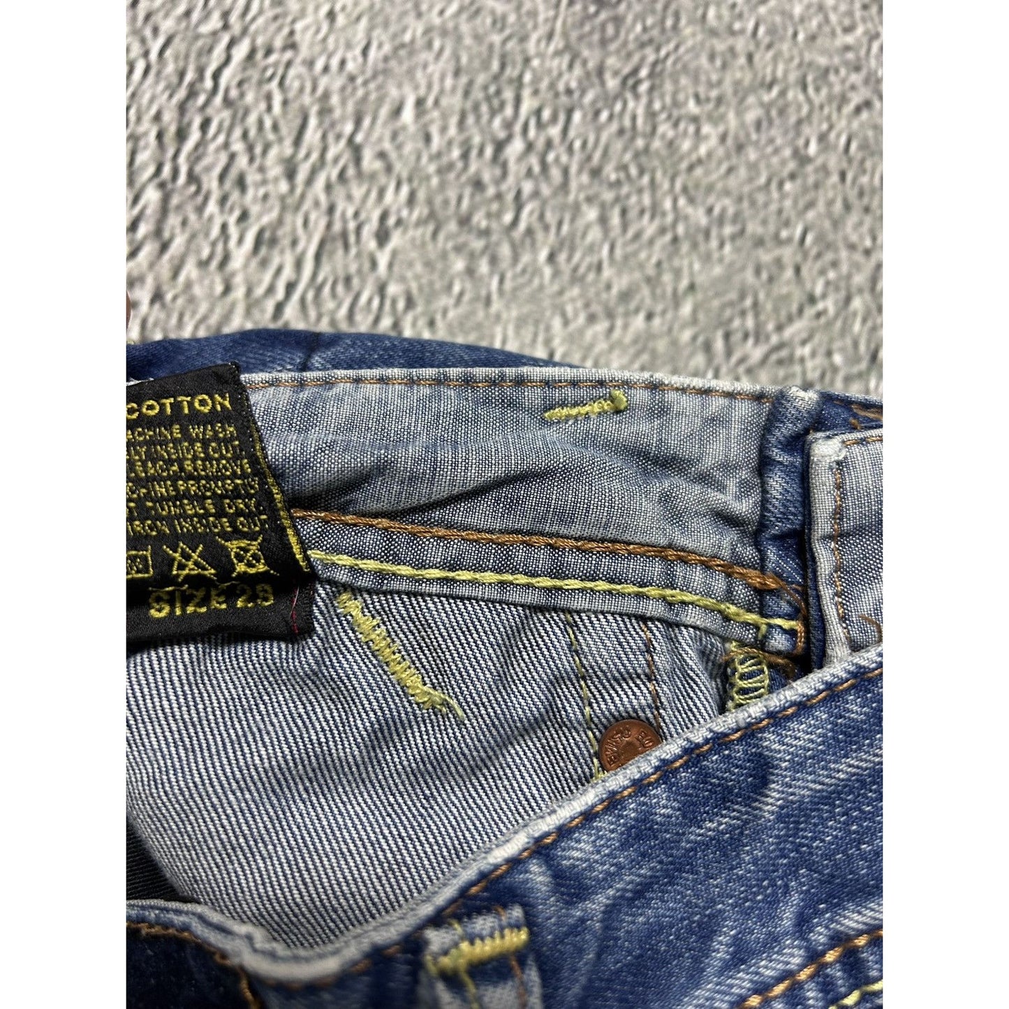 Evisu EU ED jeans vintage denim pants cargo navy blue Y2K