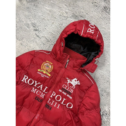 Royal Polo Geografical Norway bomber jacket puffer down red