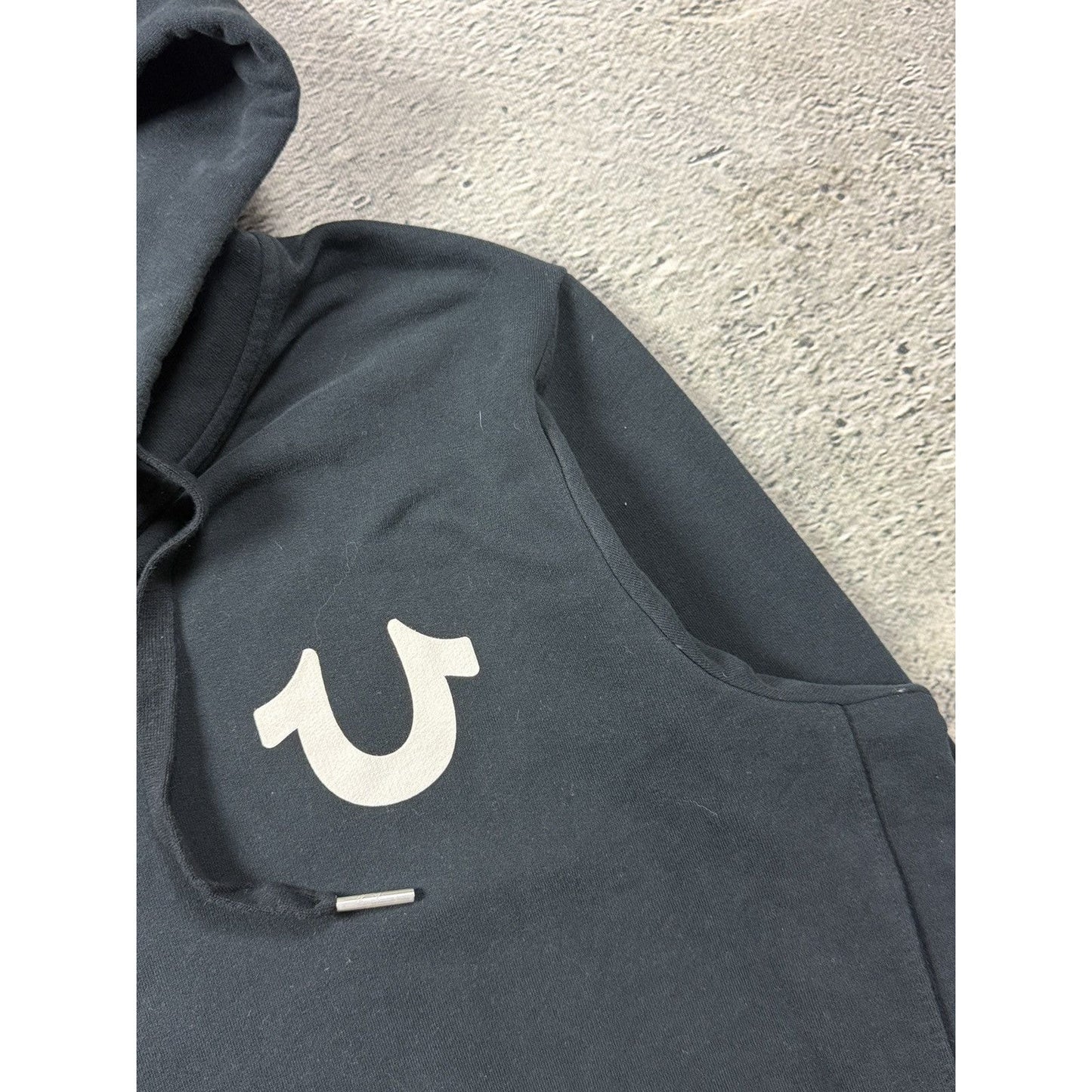 True Religion vintage hoodie big logo Y2K black