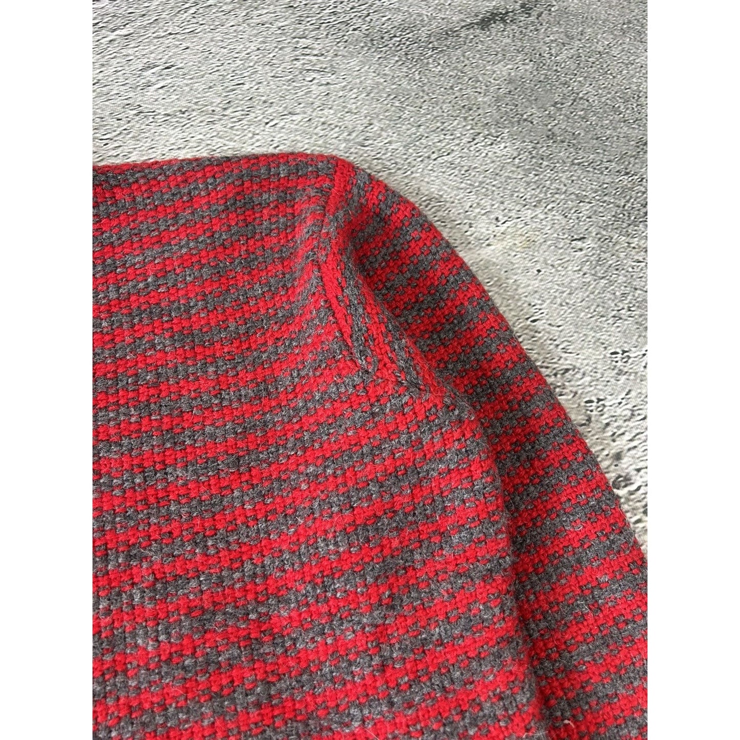 Prada sweater alpaca wool striped red grey