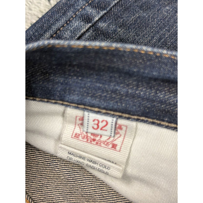 Evisu jeans red logo selvedge navy raw denim vintage