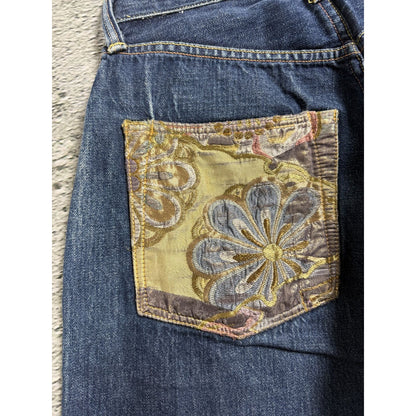 Evisu jeans vintage seagull logo blue selvedge denim gold