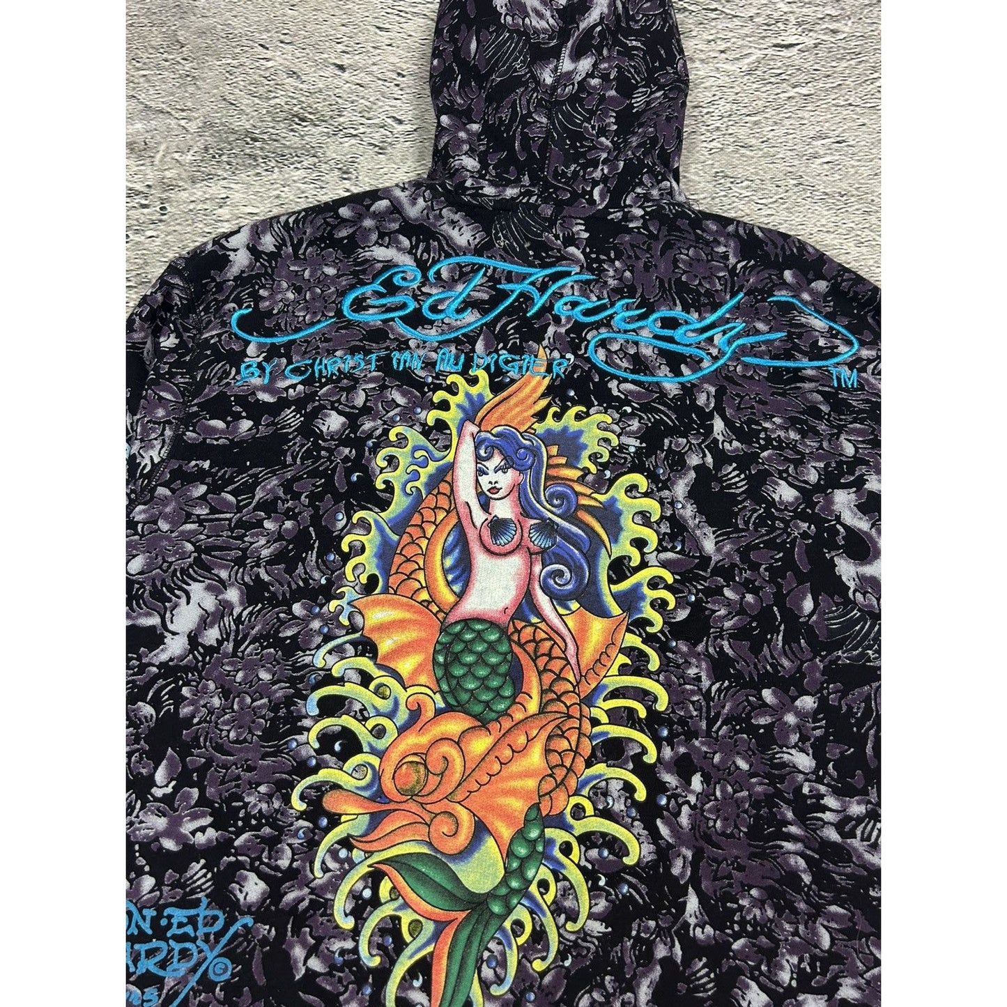 Ed Hardy zip hoodie purple vintage Y2K Christian Audigier