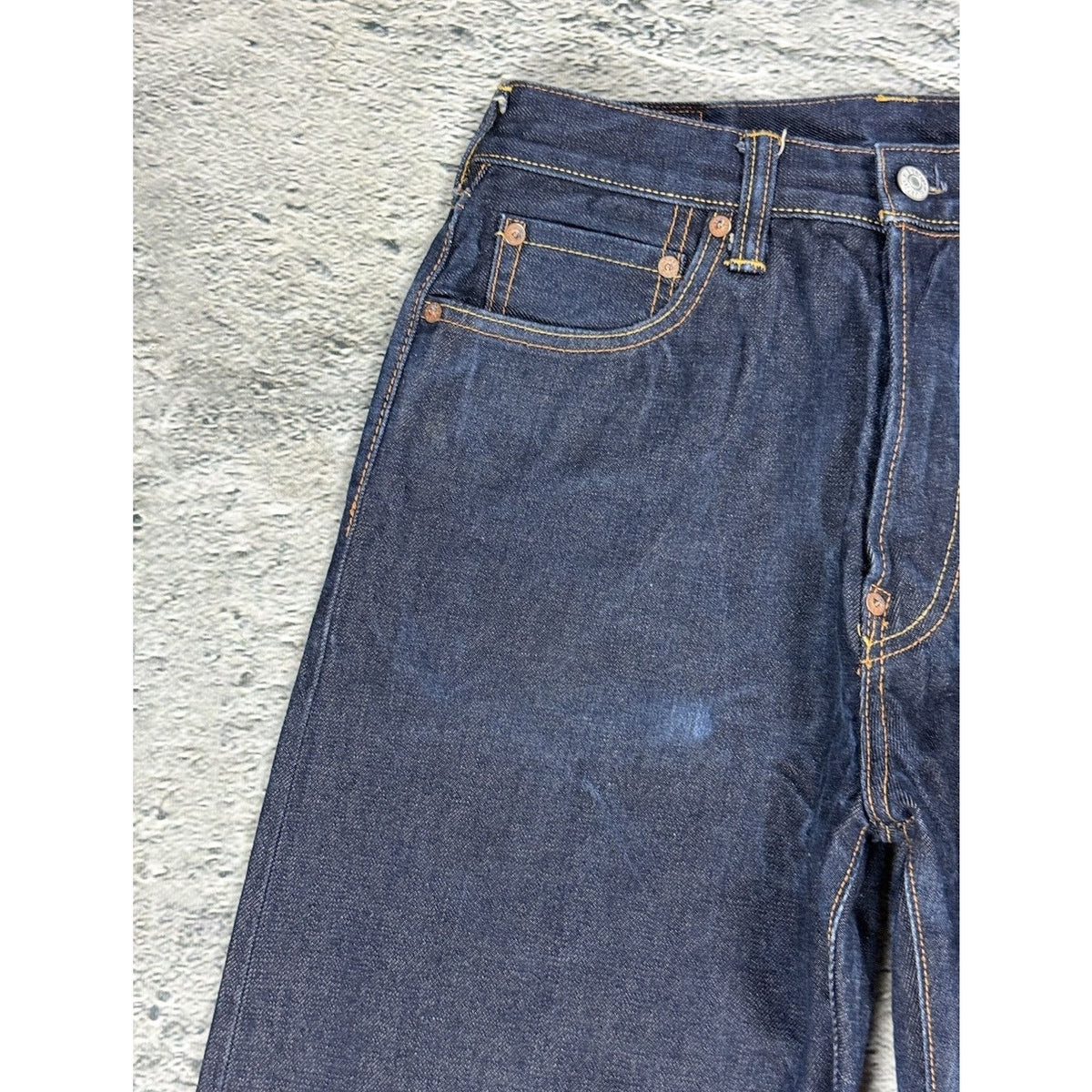 Evisu jeans daicock red navy sample raw denim Selvedge
