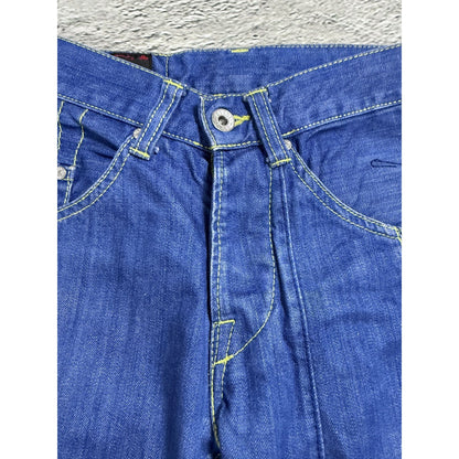 Evisu EU ED jeans vintage denim pants cargo blue yellow Y2K