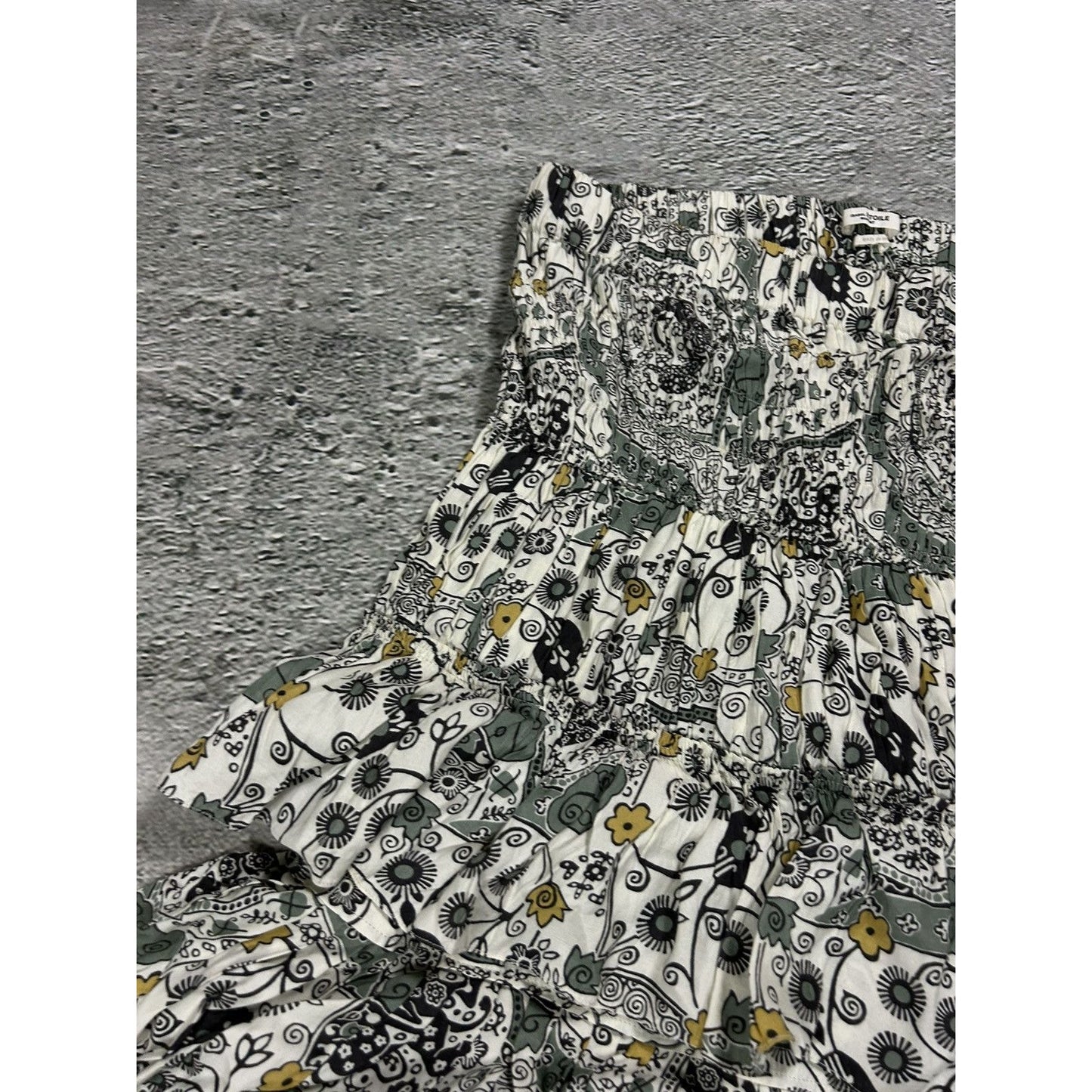 Isabel Marant Étoile beige green floral set skirt + top