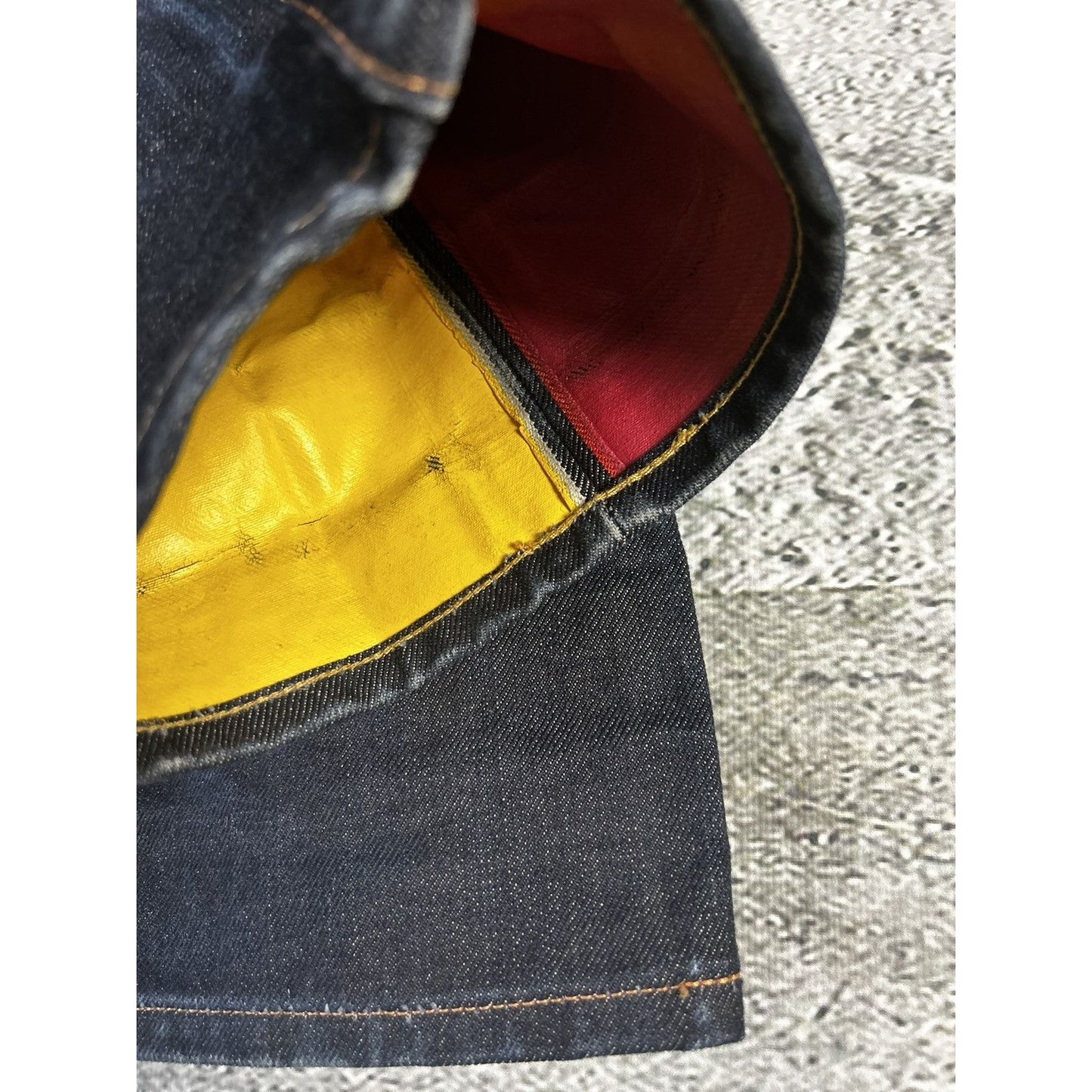 Evisu jeans vintage red yellow logo selvedge denim Japan