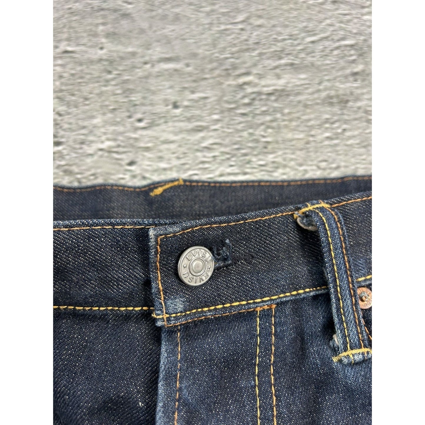 Evisu jeans daicock koi big logo embroidery selvedge denim
