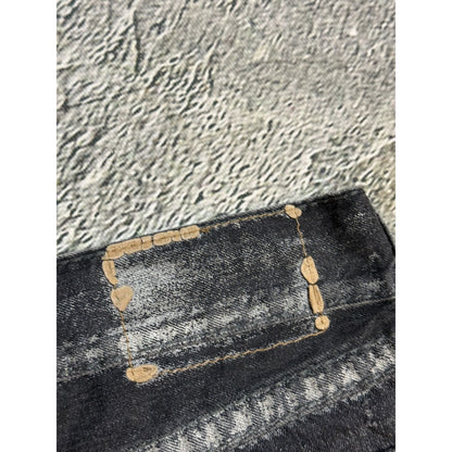 True Religion black dark grey black painted jeans Ricky