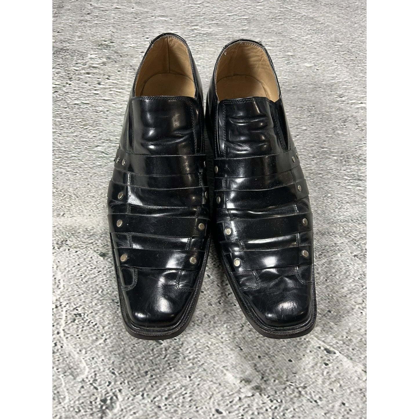 Lagerfeld black studded leather shoes