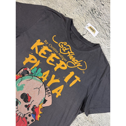 Ed Hardy Christian Audigier vintage gray t-shirt skull