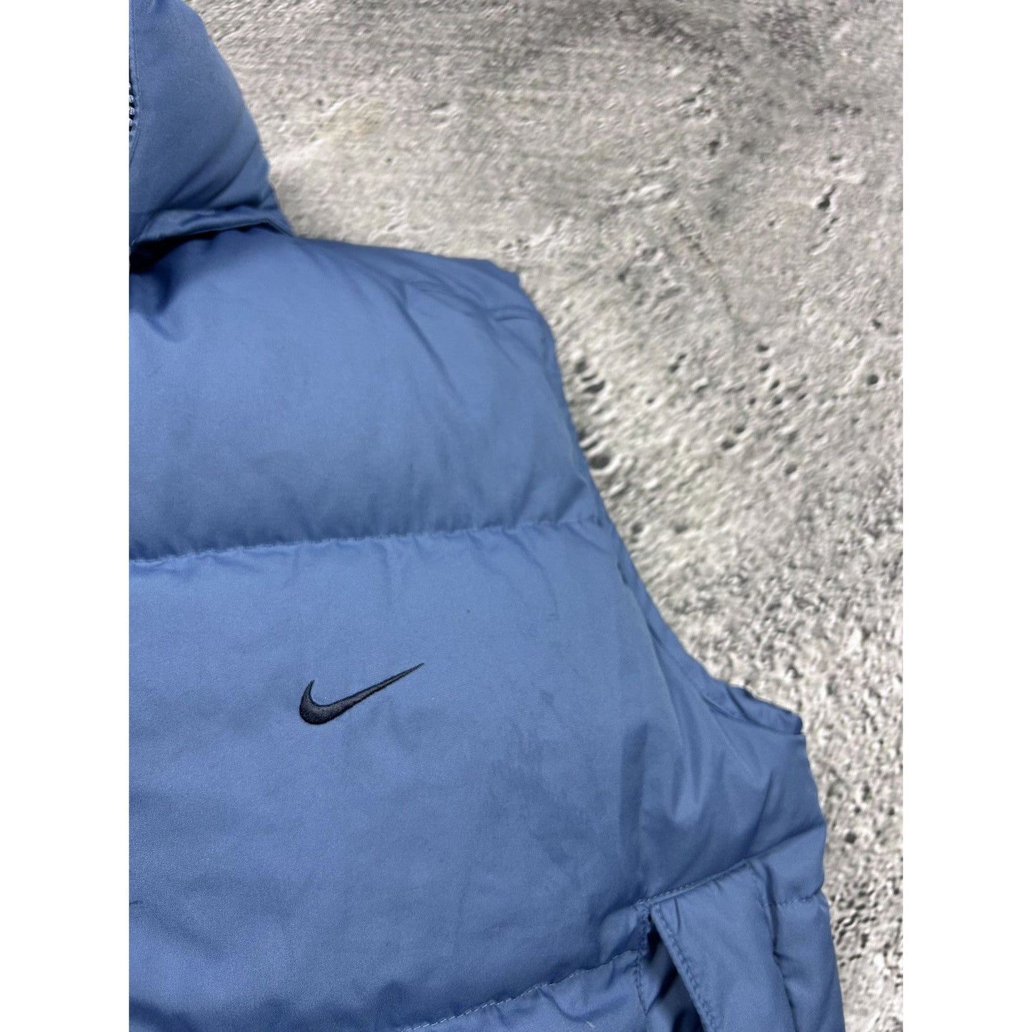 Nike vintage blue puffer vest small swoosh 2000s