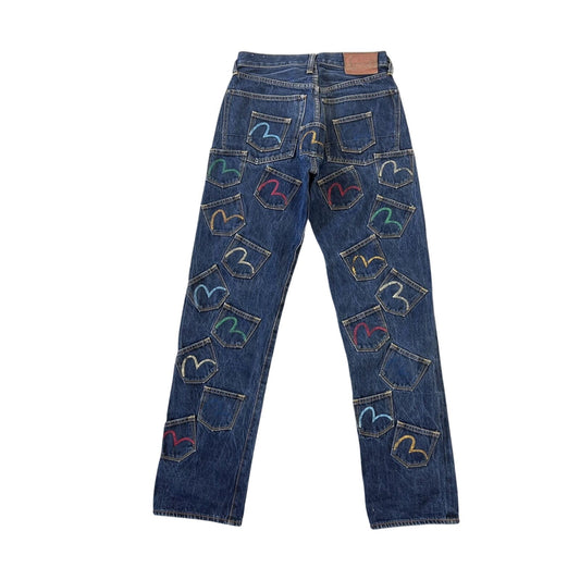 Evisu multipocket jeans multicolor vintage selvedge denim