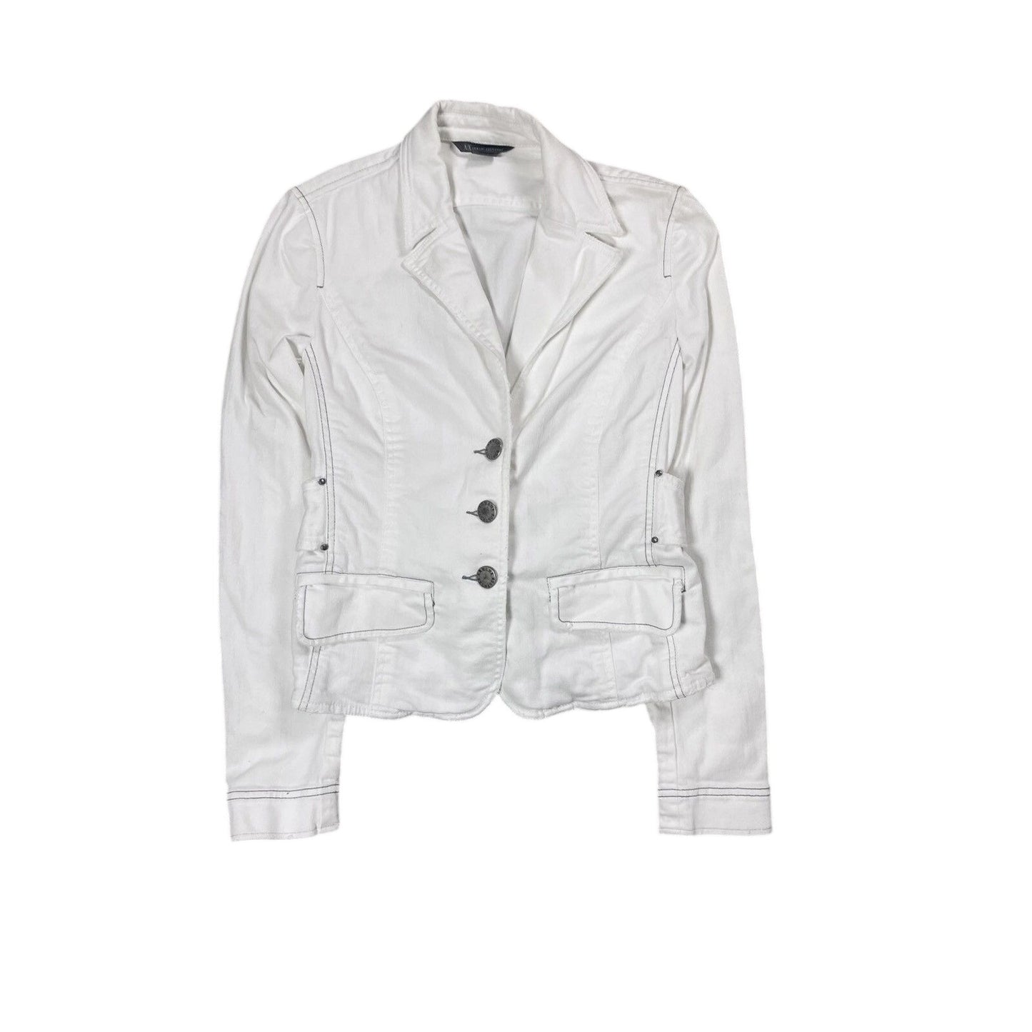 Armani Exchange denim jacket avant garde white Y2K