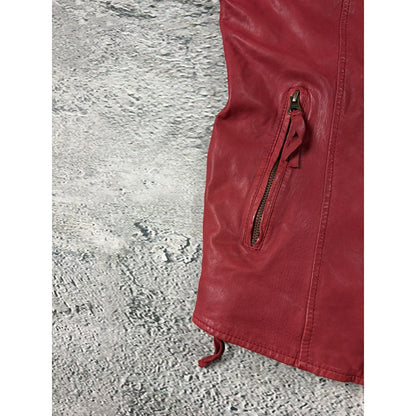 True Religion leather red vest jacket rockstar america