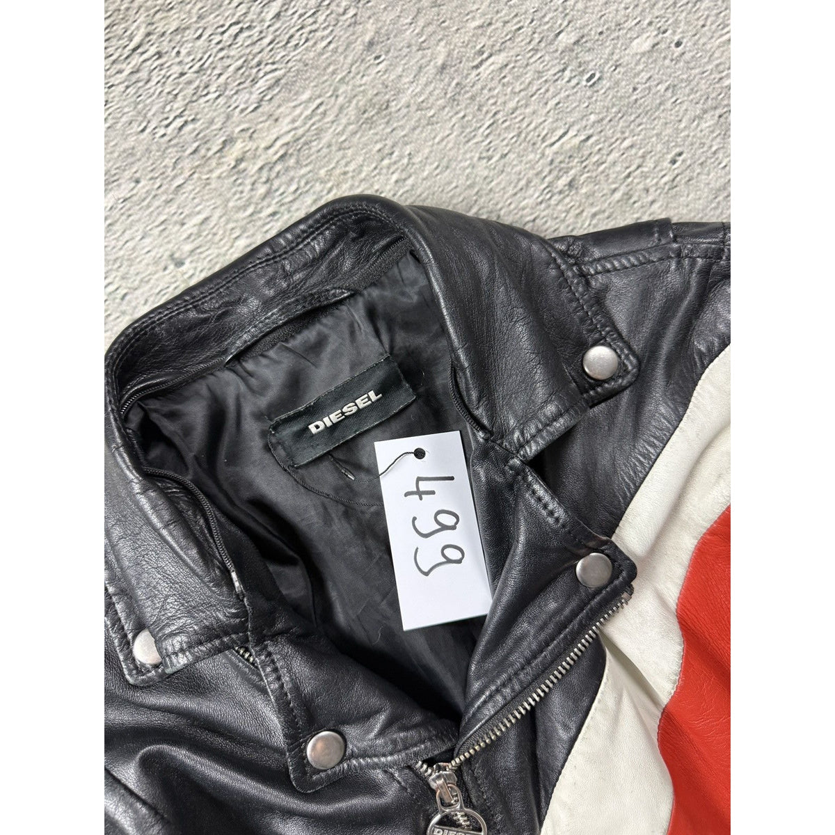 Diesel Vintage Leather biker polish black Jacket Avant Garde