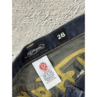 Ed Hardy vintage jeans tigers embroidered big logo pants
