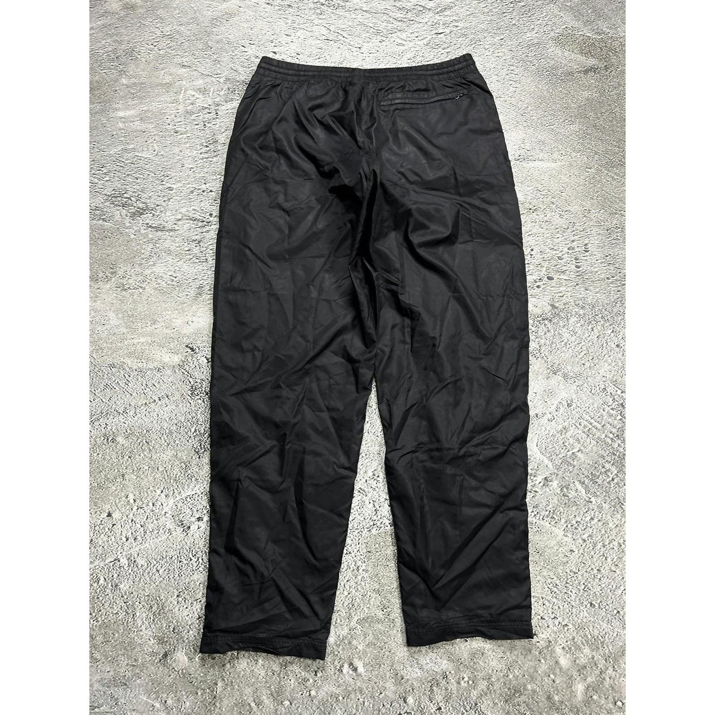 Nike vintage black nylon track pants small swoosh drill Y2K