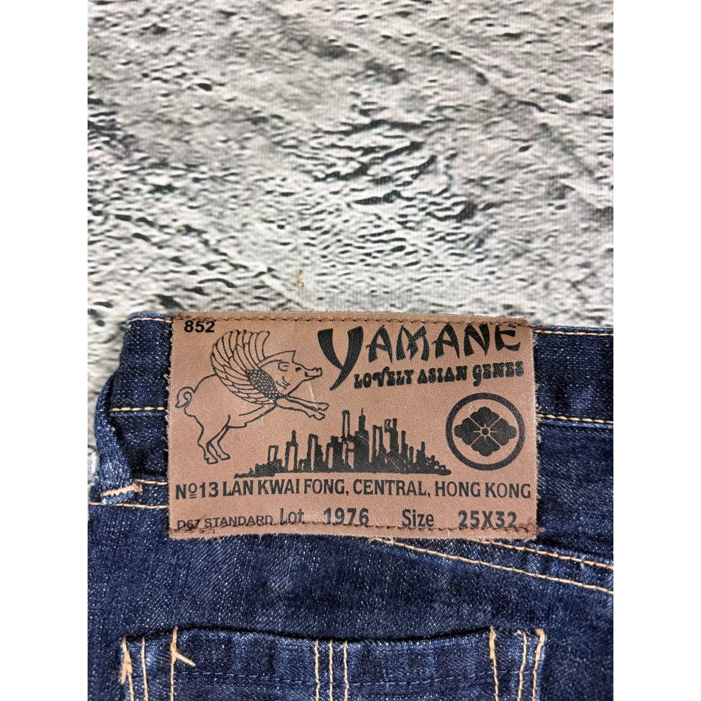 Evisu Yamane jeans bootcut navy vintage smiley face gull