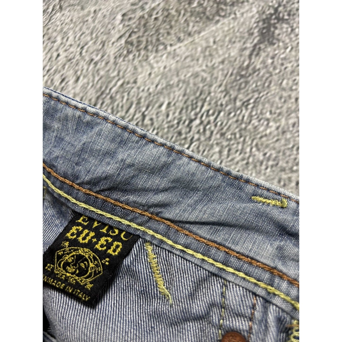 Evisu EU ED jeans vintage denim pants cargo navy blue Y2K