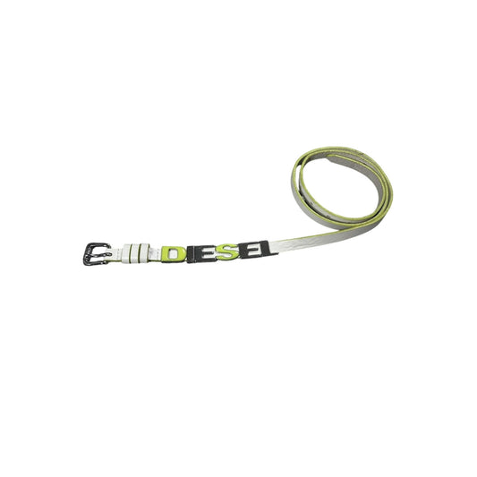 Diesel leather belt multicolour moving letters Y2K white