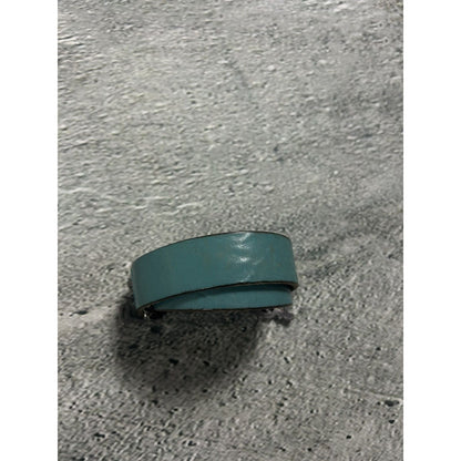 Diesel leather belt big buckle Y2K blue silver